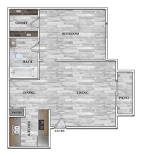 1x1 519 SF 2304 floor plan